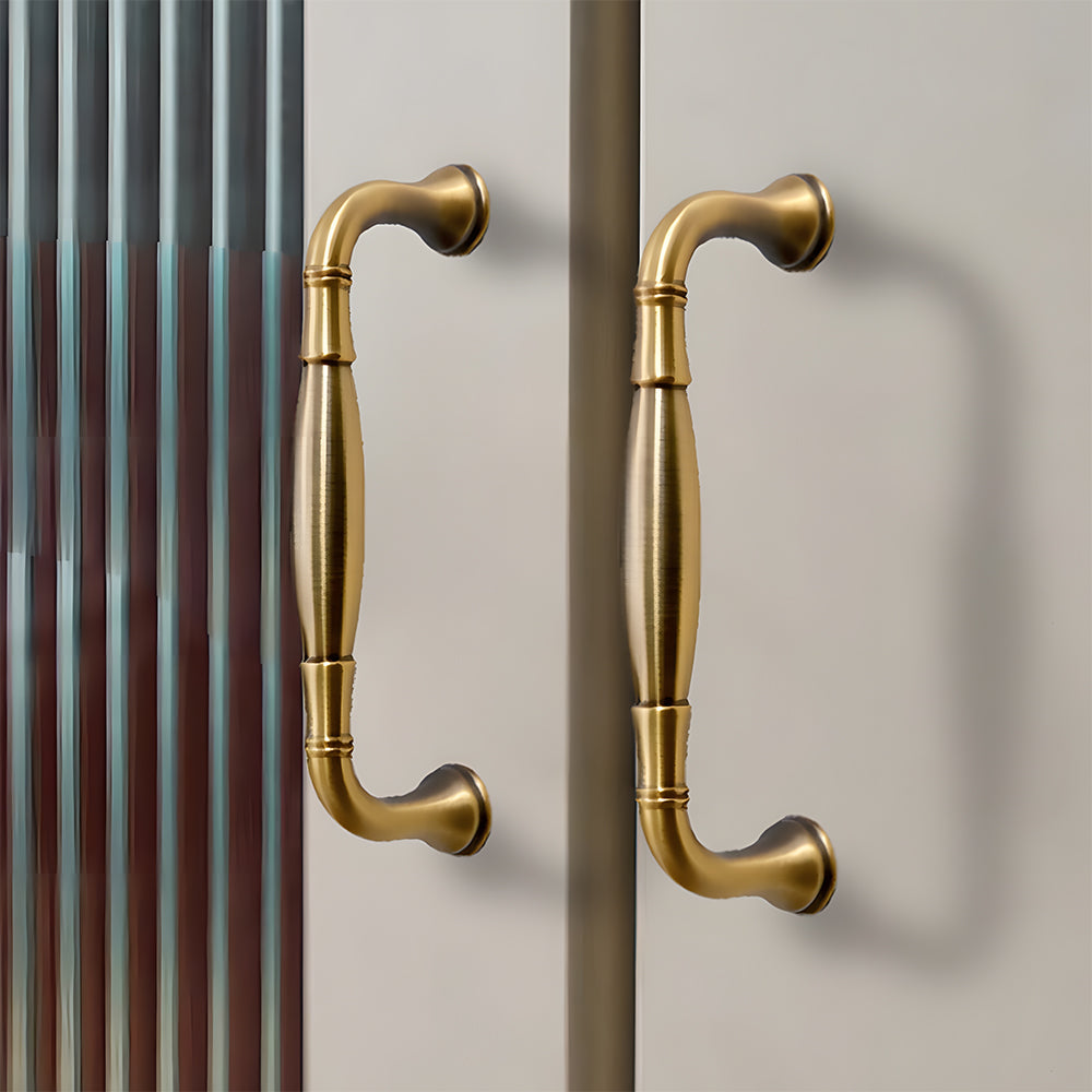 Comforsyco Brushed Brass Retro Cabinet Pulls and Knobs