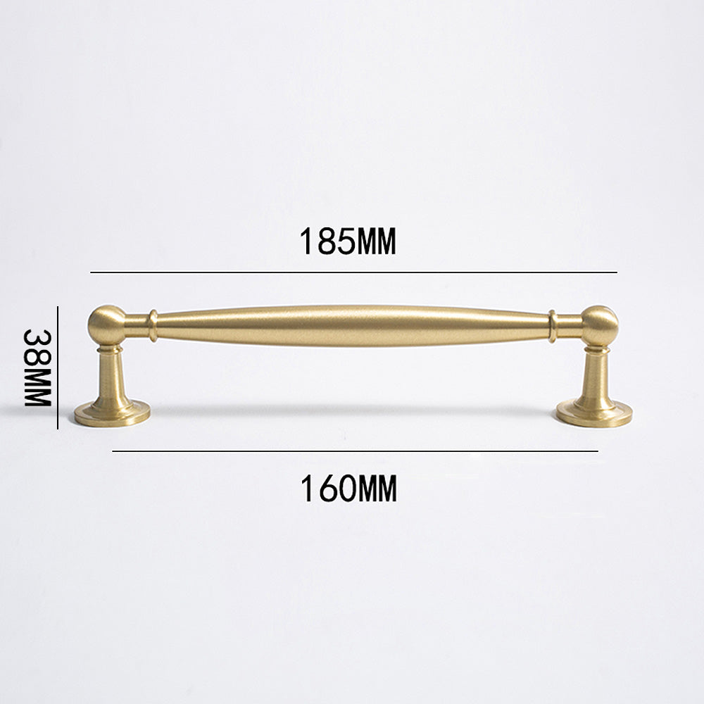 Comforsyco Brushed Brass Round Bar Cabinet Pulls and Knobs
