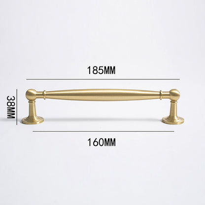 Comforsyco Brushed Brass Round Bar Cabinet Pulls and Knobs