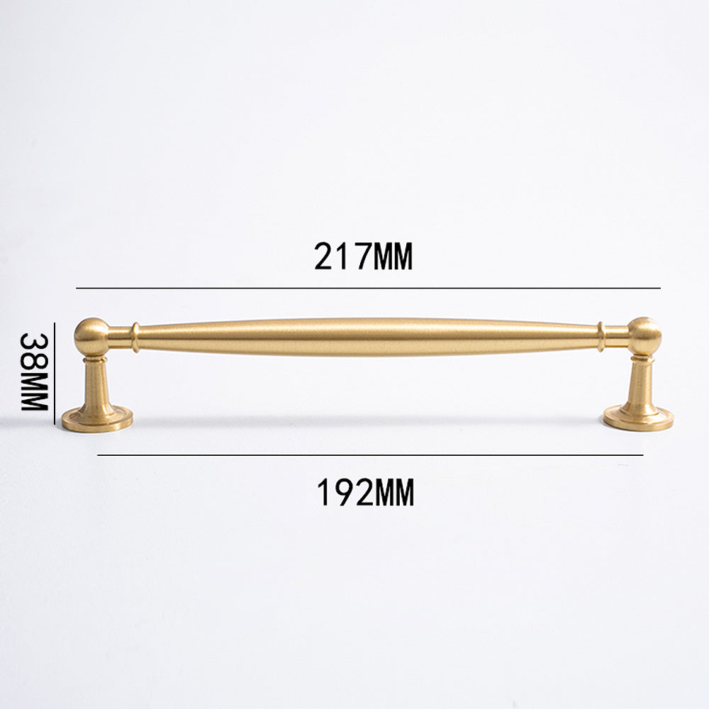 Comforsyco Brushed Brass Round Bar Cabinet Pulls and Knobs