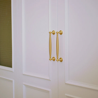 Comforsyco Brushed Brass Round Bar Cabinet Pulls and Knobs