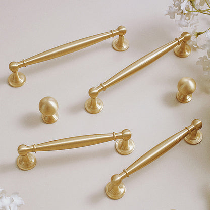 Comforsyco Brushed Brass Round Bar Cabinet Pulls and Knobs
