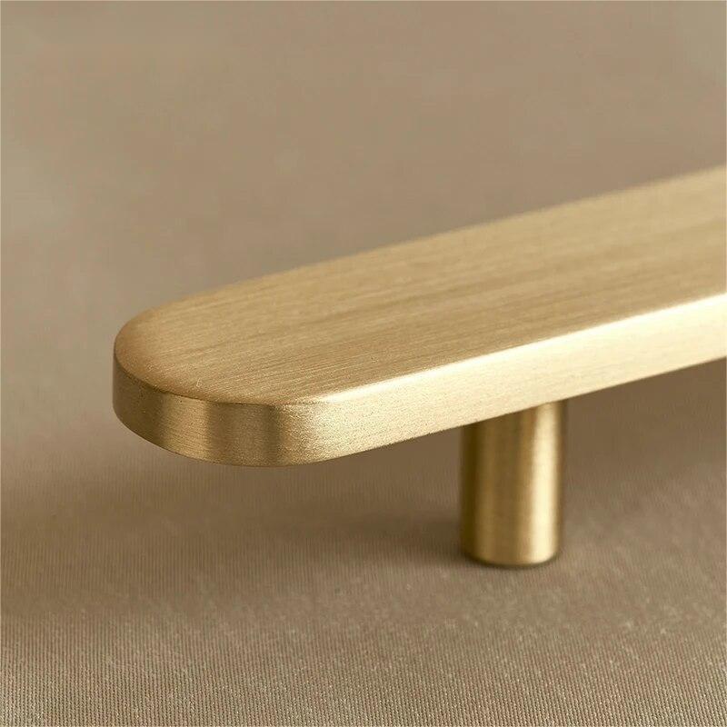 Comforsyco Brushed Brass Rounded Bar Cabinet Pulls