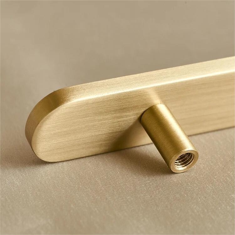 Comforsyco Brushed Brass Rounded Bar Cabinet Pulls