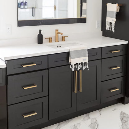 Comforsyco Brushed Brass Square Cabinet Pulls for Kitchen Cabinets & Drawers