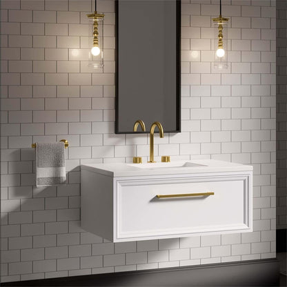 Comforsyco Brushed Brass Square Cabinet Pulls for Kitchen Cabinets & Drawers