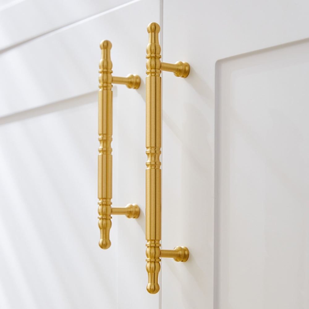 Comforsyco Brushed Brass Vintage Cabinet Pulls and Door Handles