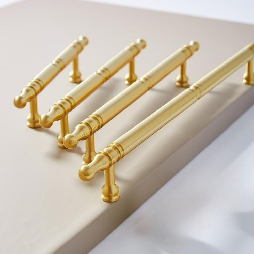 Comforsyco Brushed Brass Vintage Cabinet Pulls and Door Handles