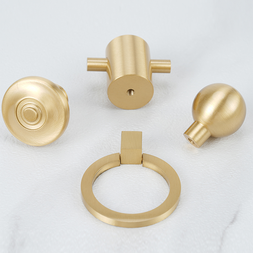 Comforsyco Brushed Gold Brass Cabinet Pulls and Knobs