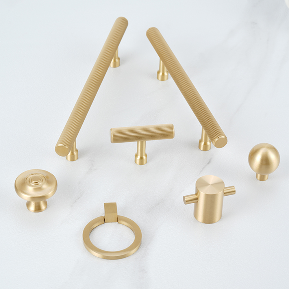 Comforsyco Brushed Gold Brass Cabinet Pulls and Knobs