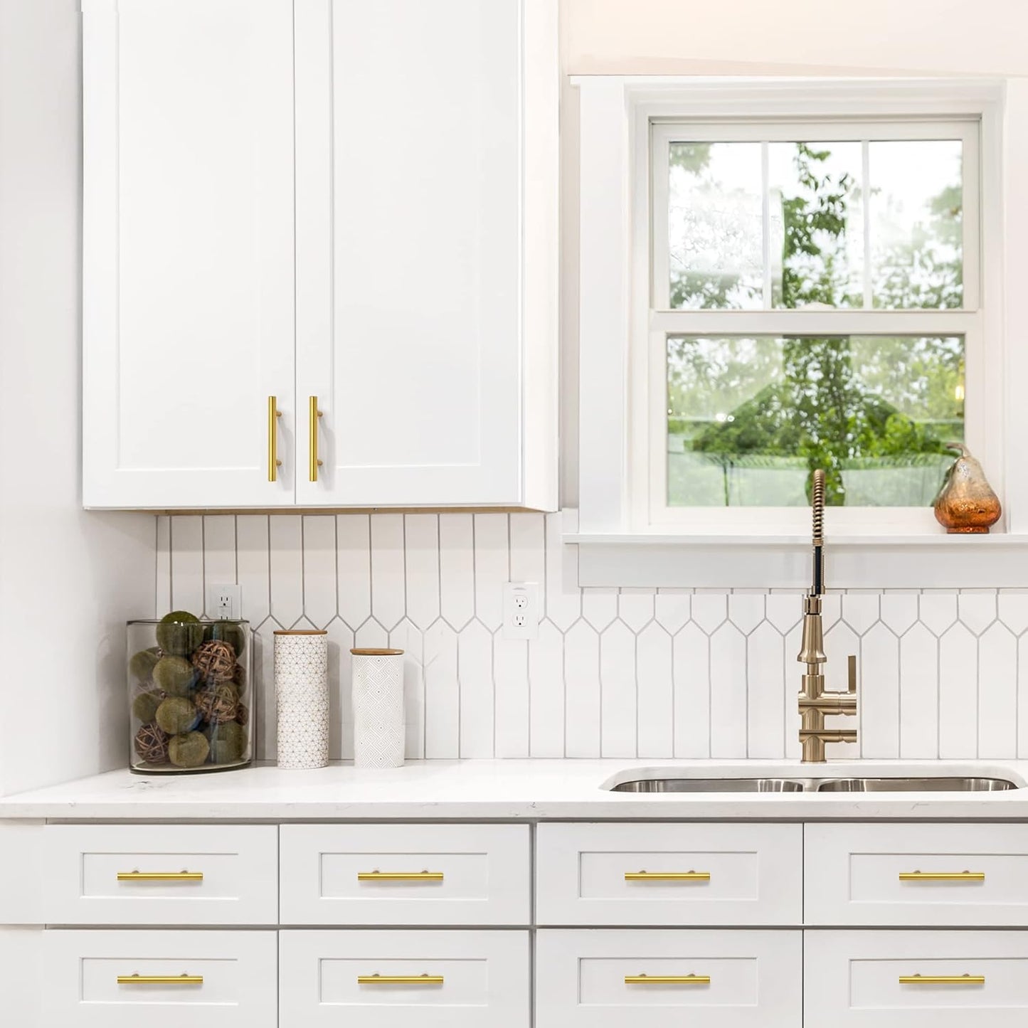 Comforsyco Brushed Gold Euro Style Cabinet Handles