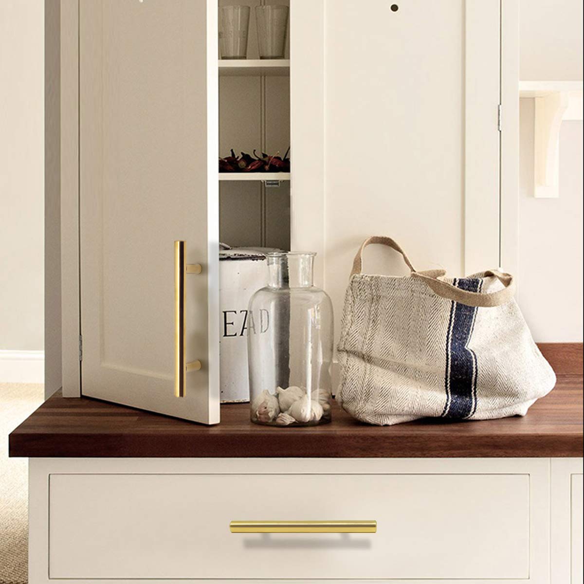 Comforsyco Brushed Gold Euro Style Cabinet Handles