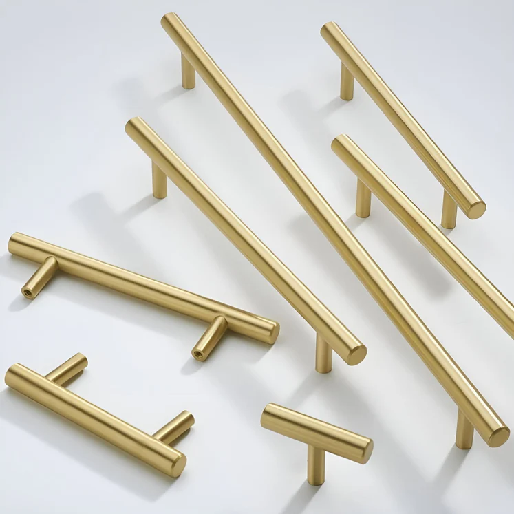 Comforsyco Brushed Gold Euro Style Cabinet Handles