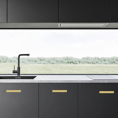Comforsyco Brushed Gold Solid Brass Flat Bar Cabinet Pulls and Handles