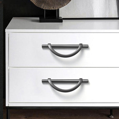Comforsyco Brushed Gray Half Moon Cabinet Pulls and Drawer Handles