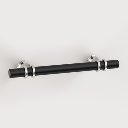 Comforsyco Brushed Nickel & Black Cabinet Pulls Solid Modern Drawer Pulls