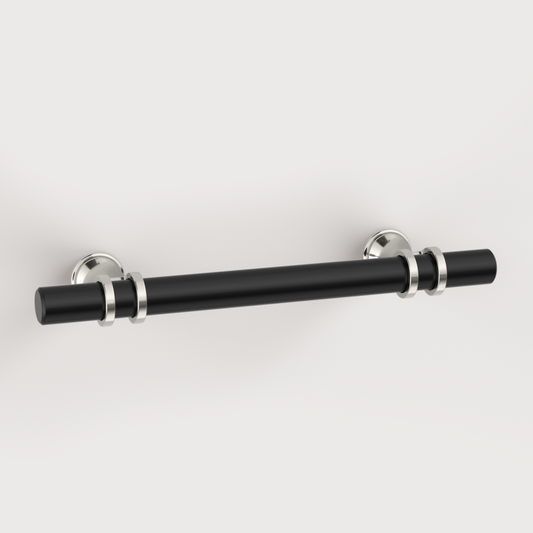 Comforsyco Brushed Nickel & Black Cabinet Pulls Solid Modern Drawer Pulls