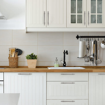 Comforsyco Brushed Nickel & Black Cabinet Pulls Solid Modern Drawer Pulls