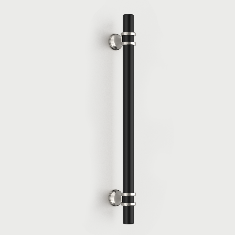 Comforsyco Brushed Nickel & Black Cabinet Pulls Solid Modern Drawer Pulls