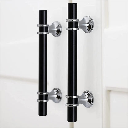 Comforsyco Brushed Nickel & Black Cabinet Pulls Solid Modern Drawer Pulls