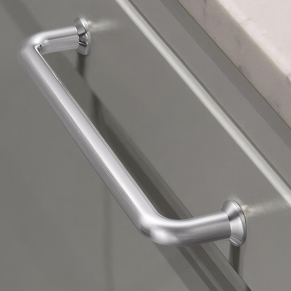 Comforsyco Brushed Nickel Round Bar Cabinet Handles and Knobs for Wardrobes