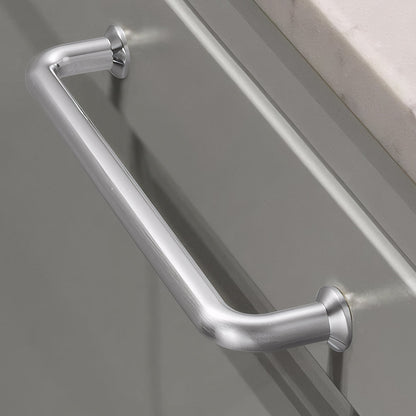 Comforsyco Brushed Nickel Round Bar Cabinet Handles and Knobs for Wardrobes