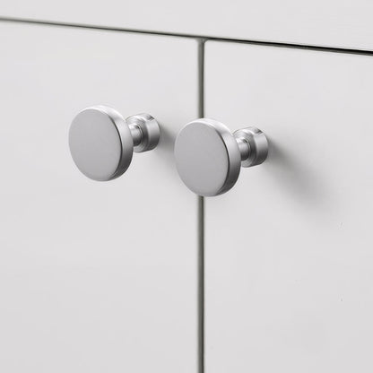 Comforsyco Brushed Nickel Round Bar Cabinet Handles and Knobs for Wardrobes