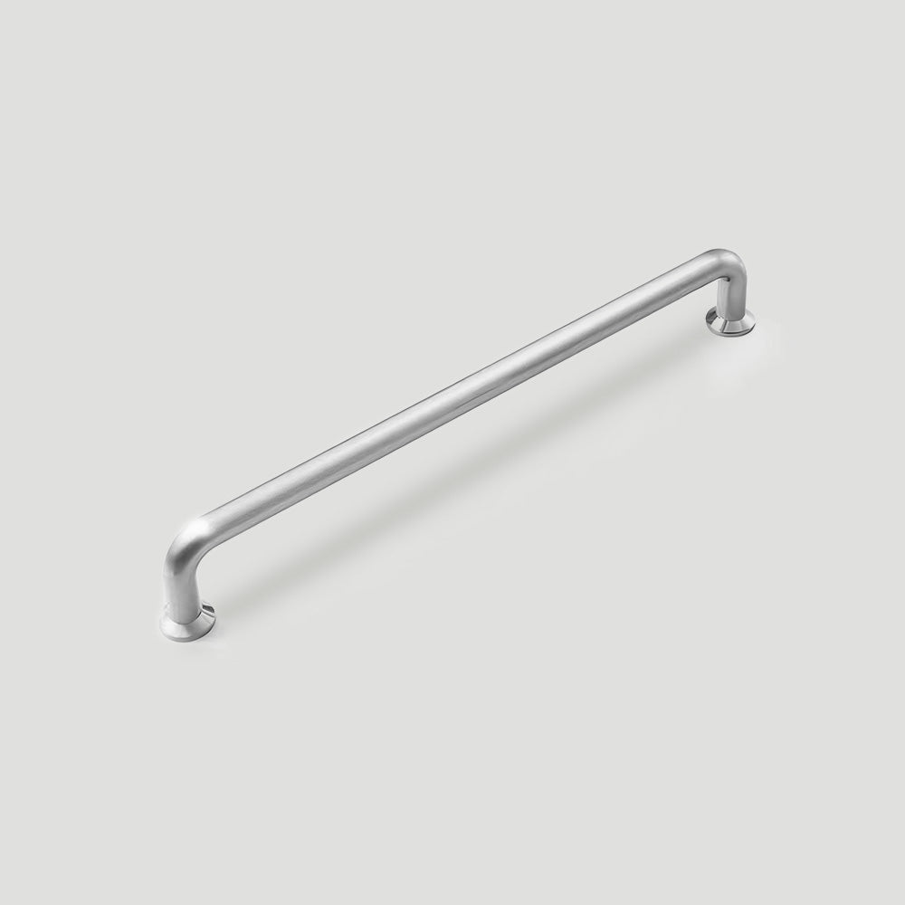 Comforsyco Brushed Nickel Round Bar Cabinet Handles and Knobs for Wardrobes