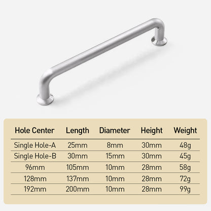Comforsyco Brushed Nickel Round Bar Cabinet Handles and Knobs for Wardrobes