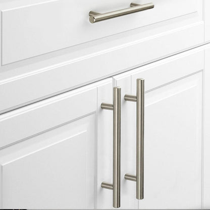 Comforsyco Brushed Nickel Round Bar Cabinet Pulls and Drawer Handles
