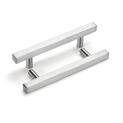 Comforsyco Brushed Nickel Square Bar Cabinet Pulls for Dressers and Vanities