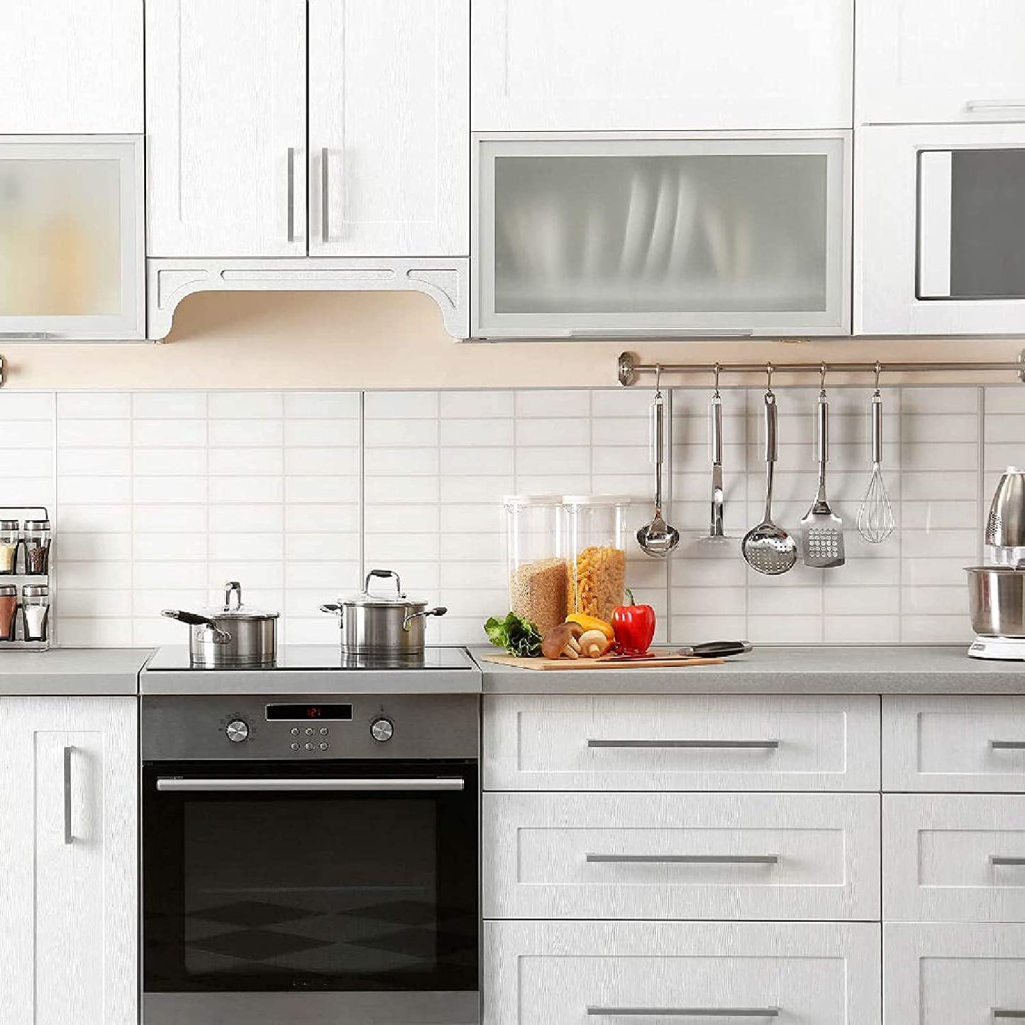 Comforsyco Brushed Nickel Square Pull for Kitchen Cabinets