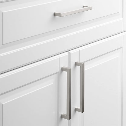 Comforsyco Brushed Nickel Square Pull for Kitchen Cabinets