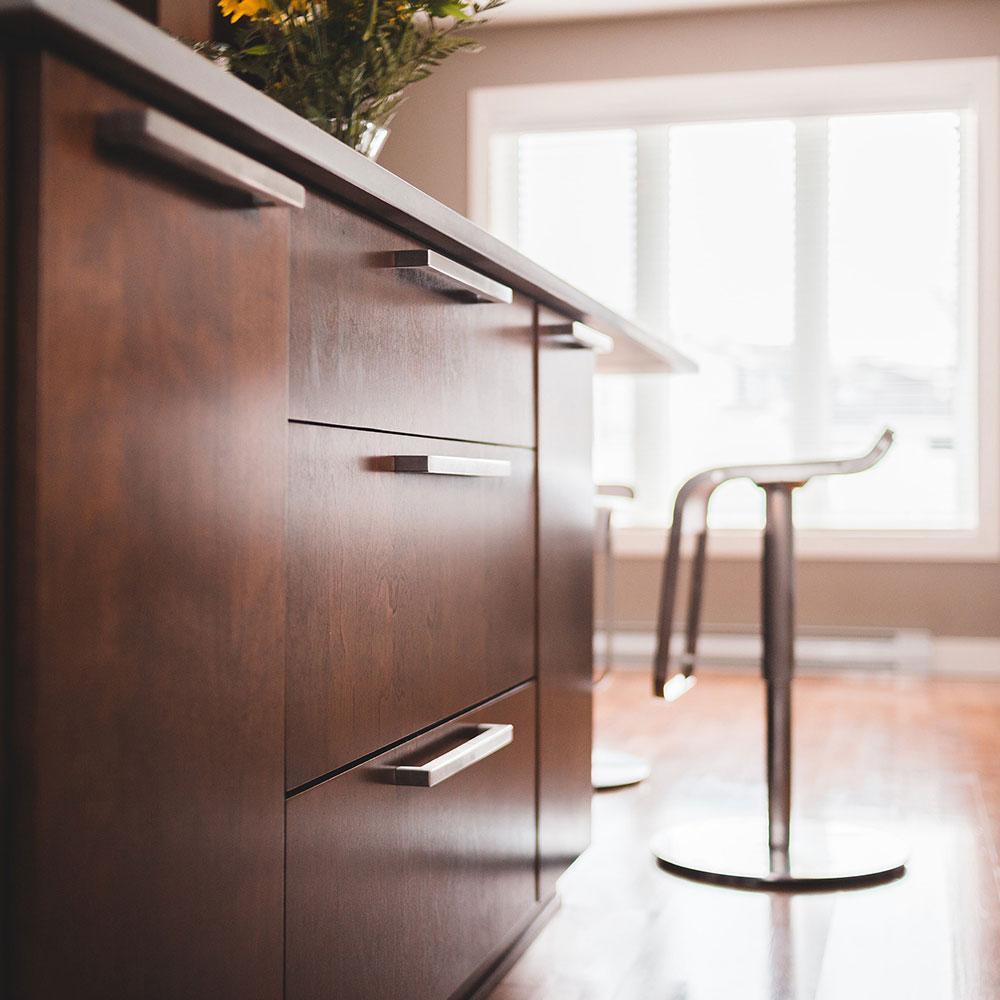 Comforsyco Brushed Nickel Square Pull for Kitchen Cabinets