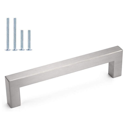Comforsyco Brushed Nickel Square Pull for Kitchen Cabinets