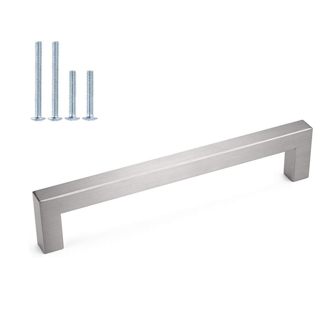 Comforsyco Brushed Nickel Square Pull for Kitchen Cabinets