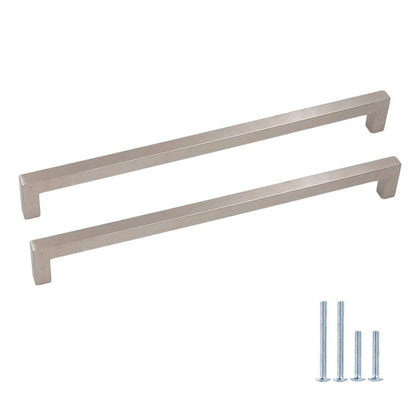 Comforsyco Brushed Nickel Square Pull for Kitchen Cabinets