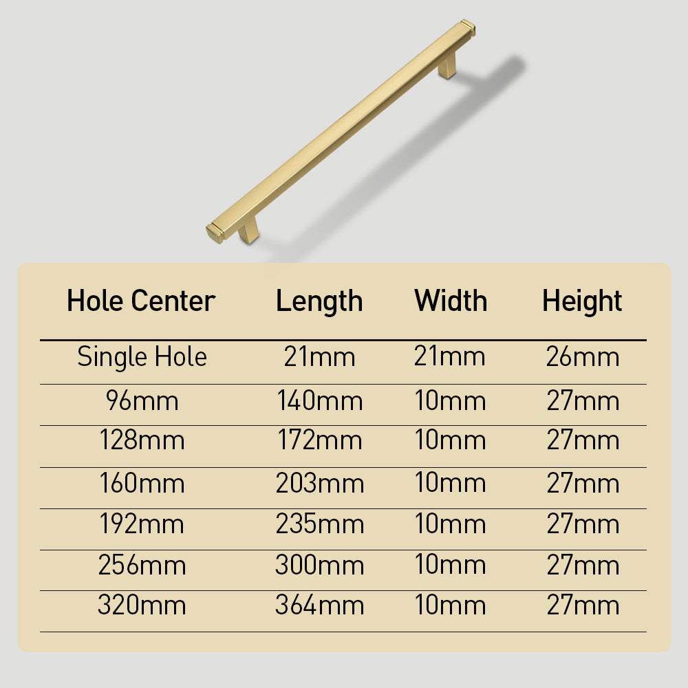 Comforsyco Brushed Square Cabinet Handles and Knobs, Zinc Alloy