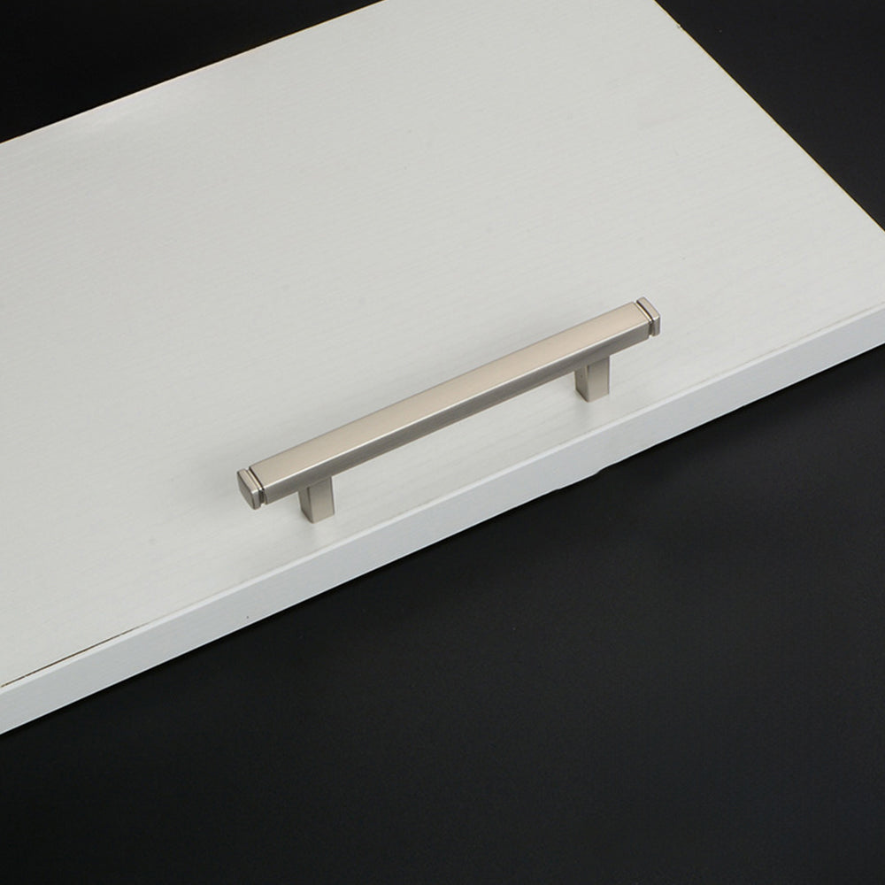 Comforsyco Brushed Square Cabinet Handles and Knobs, Zinc Alloy