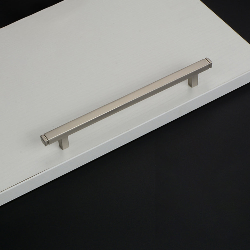 Comforsyco Brushed Square Cabinet Handles and Knobs, Zinc Alloy