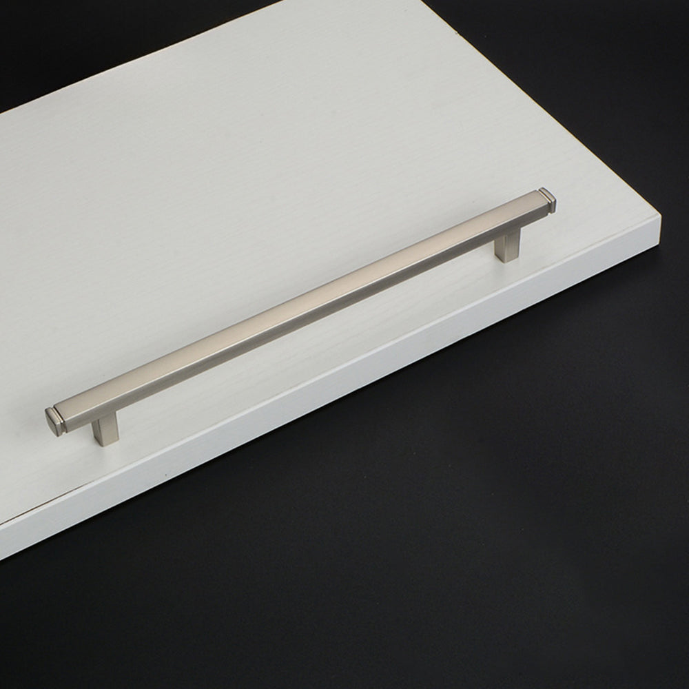 Comforsyco Brushed Square Cabinet Handles and Knobs, Zinc Alloy