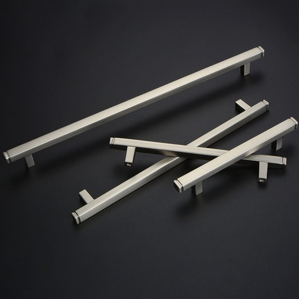 Comforsyco Brushed Square Cabinet Handles and Knobs, Zinc Alloy