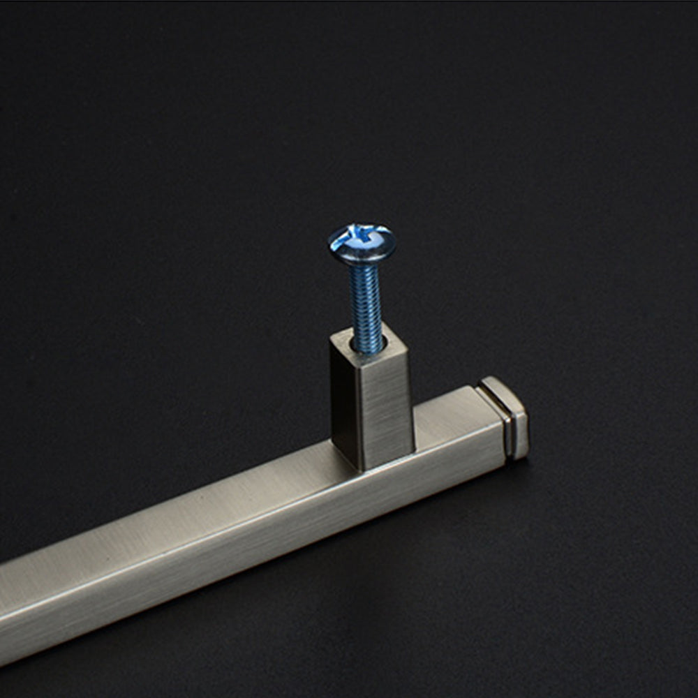 Comforsyco Brushed Square Cabinet Handles and Knobs, Zinc Alloy
