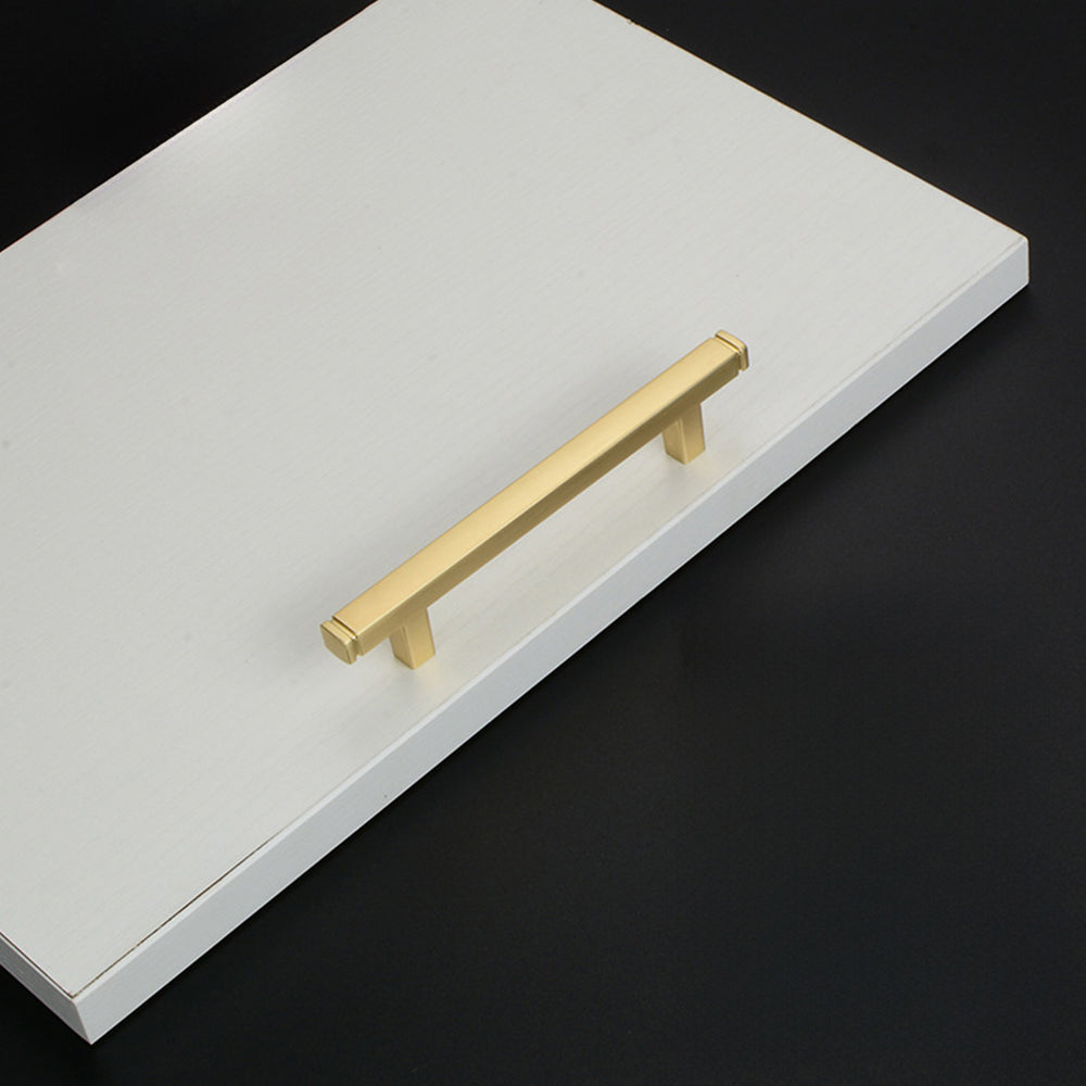 Comforsyco Brushed Square Cabinet Handles and Knobs, Zinc Alloy