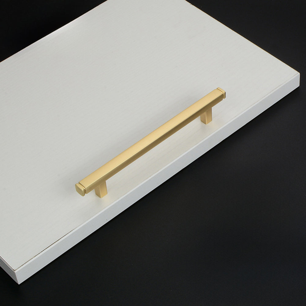 Comforsyco Brushed Square Cabinet Handles and Knobs, Zinc Alloy