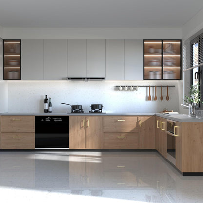 Comforsyco Cabinet Pulls Brushed Gold & Black Cabinet Pulls Kitchen Living Room Pulls