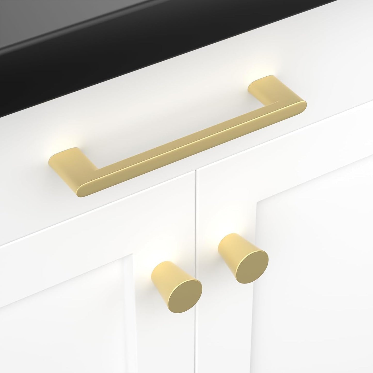 Comforsyco Cabinet Pulls Brushed Gold & Black Cabinet Pulls Kitchen Living Room Pulls