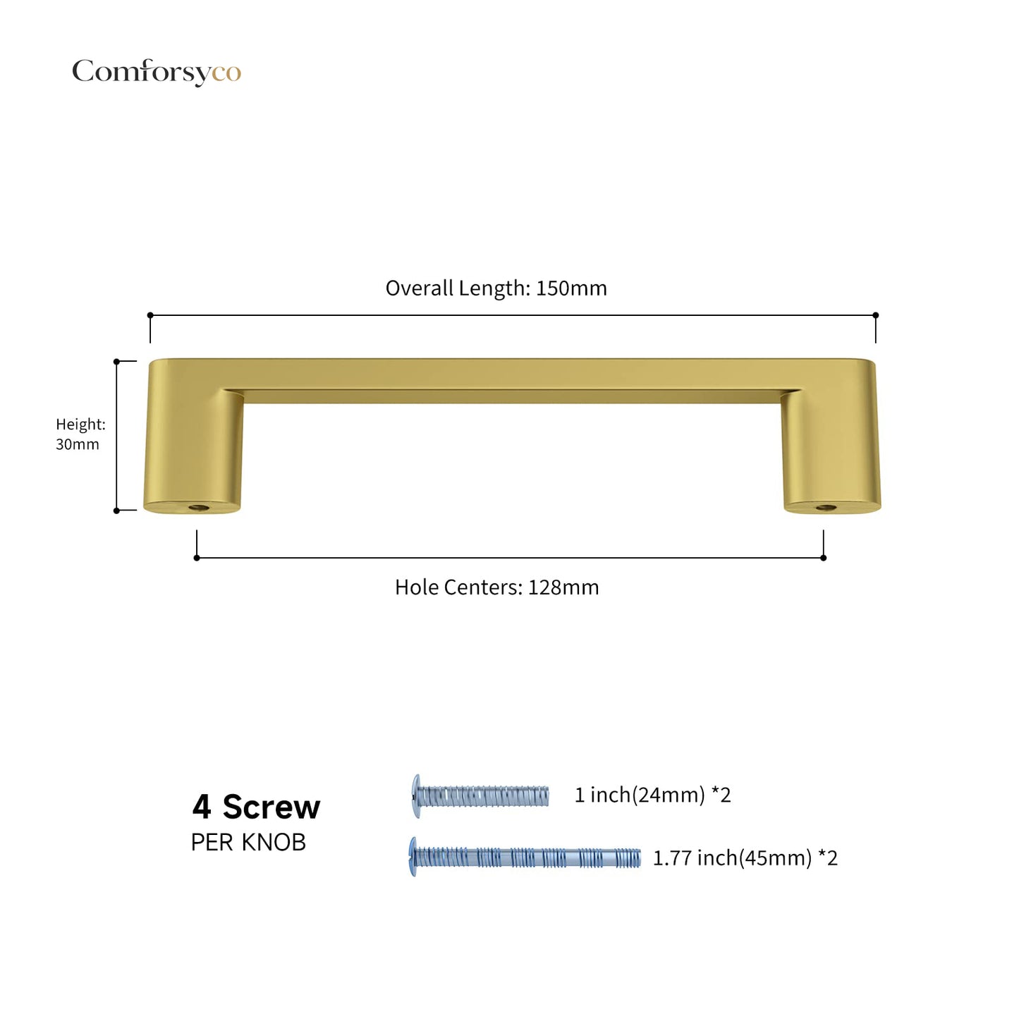 Comforsyco Cabinet Pulls Brushed Gold & Black Cabinet Pulls Kitchen Living Room Pulls