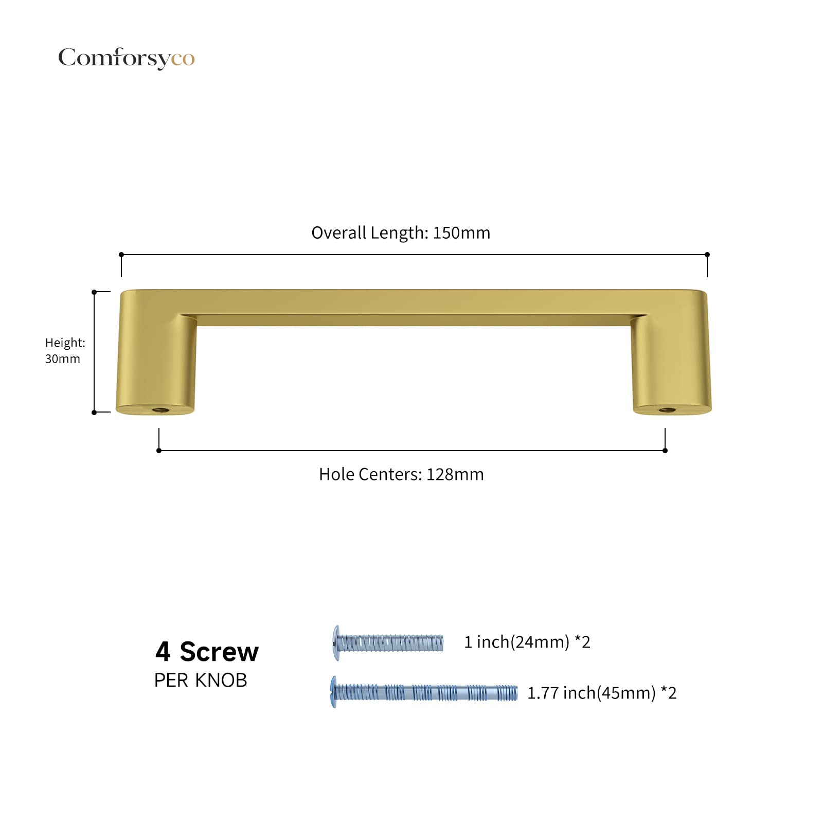 Comforsyco Cabinet Pulls Brushed Gold & Black Cabinet Pulls Kitchen Living Room Pulls