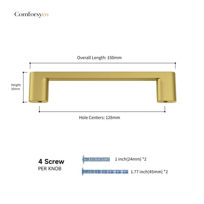 Comforsyco Cabinet Pulls Brushed Gold & Black Cabinet Pulls Kitchen Living Room Pulls